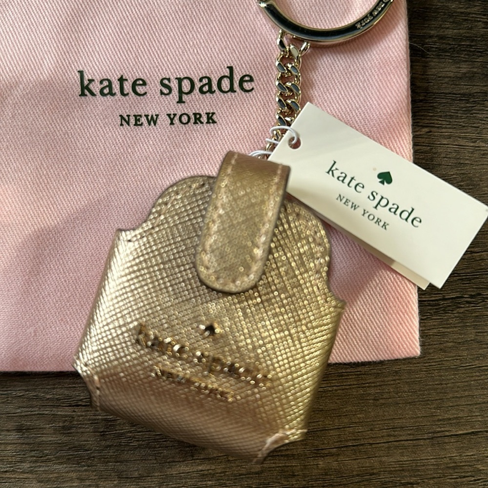 Kate Spade Metallic Saffia Leather AirPods Case - Picture 3 of 12